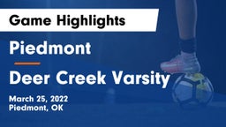 Piedmont  vs Deer Creek Varsity Game Highlights - March 25, 2022