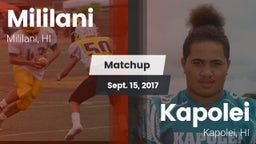 Matchup: Mililani  vs. Kapolei  2017