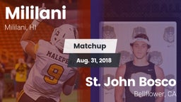 Matchup: Mililani  vs. St. John Bosco  2018