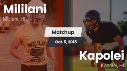 Matchup: Mililani  vs. Kapolei  2018
