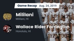 Recap: Mililani  vs. Wallace Rider Farrington 2019
