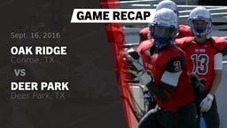 Recap: Oak Ridge  vs. Deer Park  2016