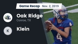 Recap: Oak Ridge  vs. Klein 2019
