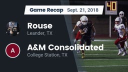 Recap: Rouse  vs. A&M Consolidated  2018