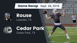 Recap: Rouse  vs. Cedar Park  2018