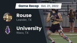 Recap: Rouse  vs. University  2022