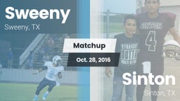 Matchup: Sweeny  vs. Sinton  2016