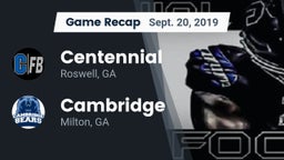 Recap: Centennial  vs. Cambridge  2019