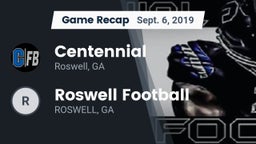 Recap: Centennial  vs. Roswell Football 2019