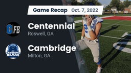 Recap: Centennial  vs. Cambridge  2022