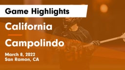 California  vs Campolindo  Game Highlights - March 8, 2022