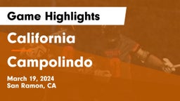 California  vs Campolindo  Game Highlights - March 19, 2024