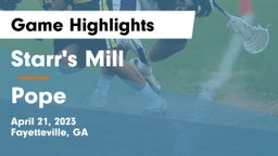 Starr's Mill  vs Pope  Game Highlights - April 21, 2023