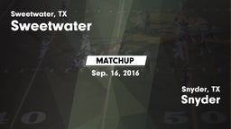 Matchup: Sweetwater High vs. Snyder  2016