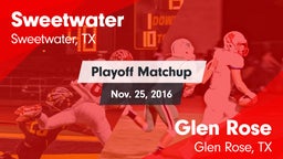 Matchup: Sweetwater High vs. Glen Rose  2016