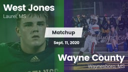 Matchup: West Jones High vs. Wayne County  2020