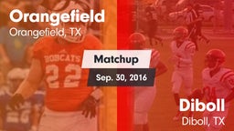 Matchup: Orangefield High vs. Diboll  2016