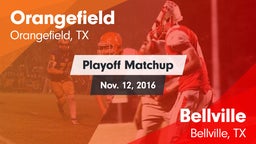 Matchup: Orangefield High vs. Bellville  2016