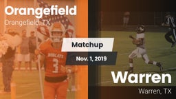 Matchup: Orangefield High vs. Warren  2019