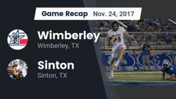 Recap: Wimberley  vs. Sinton  2017