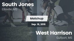 Matchup: South Jones High vs. West Harrison  2016