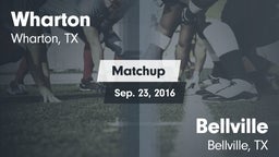 Matchup: Wharton  vs. Bellville  2016