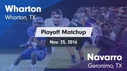 Matchup: Wharton  vs. Navarro  2016
