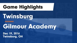 Twinsburg  vs Gilmour Academy  Game Highlights - Dec 19, 2016
