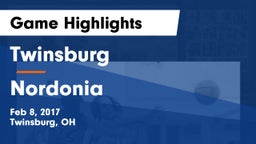 Twinsburg  vs Nordonia  Game Highlights - Feb 8, 2017