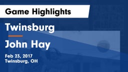 Twinsburg  vs John Hay  Game Highlights - Feb 23, 2017