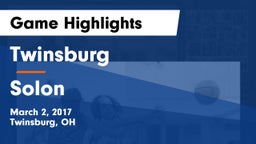 Twinsburg  vs Solon  Game Highlights - March 2, 2017