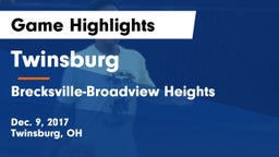 Twinsburg  vs Brecksville-Broadview Heights  Game Highlights - Dec. 9, 2017