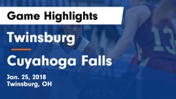 Twinsburg  vs Cuyahoga Falls  Game Highlights - Jan. 25, 2018