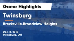 Twinsburg  vs Brecksville-Broadview Heights  Game Highlights - Dec. 8, 2018