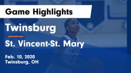 Twinsburg  vs St. Vincent-St. Mary  Game Highlights - Feb. 10, 2020