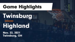 Twinsburg  vs Highland  Game Highlights - Nov. 22, 2021
