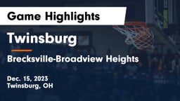 Twinsburg  vs Brecksville-Broadview Heights  Game Highlights - Dec. 15, 2023