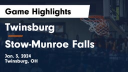 Twinsburg  vs Stow-Munroe Falls  Game Highlights - Jan. 3, 2024