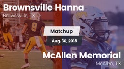 Matchup: Brownsville Hanna vs. McAllen Memorial  2018