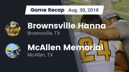 Recap: Brownsville Hanna  vs. McAllen Memorial  2018