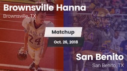 Matchup: Brownsville Hanna vs. San Benito  2018