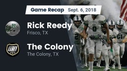 Recap: Rick Reedy  vs. The Colony  2018