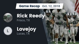 Recap: Rick Reedy  vs. Lovejoy  2018
