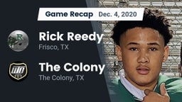 Recap: Rick Reedy  vs. The Colony  2020