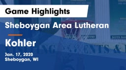 Sheboygan Area Lutheran  vs Kohler  Game Highlights - Jan. 17, 2020