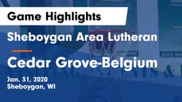 Sheboygan Area Lutheran  vs Cedar Grove-Belgium  Game Highlights - Jan. 31, 2020