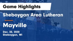 Sheboygan Area Lutheran  vs Mayville  Game Highlights - Dec. 30, 2020
