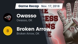 Recap: Owasso  vs. Broken Arrow  2018