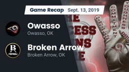 Recap: Owasso  vs. Broken Arrow  2019