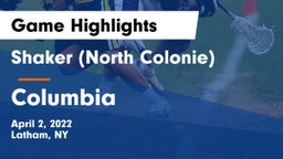 Shaker  (North Colonie) vs Columbia  Game Highlights - April 2, 2022